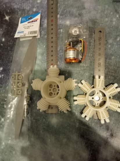 3d printed radial dummy engine + motor +ESC + prop