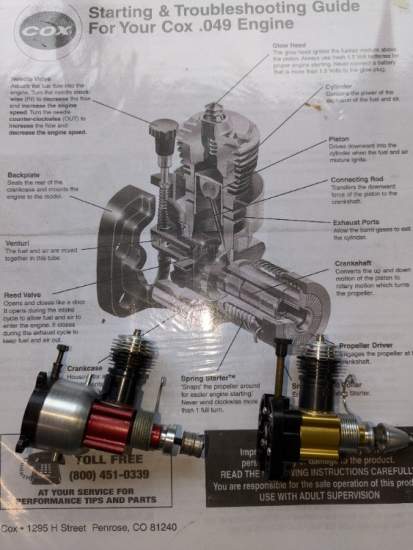 Cox .049 Model Glow Engines 