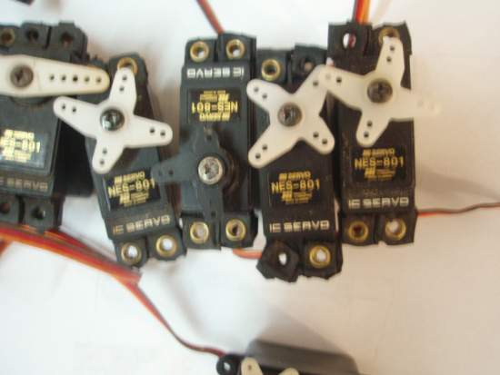 7 of JR NES801 and 2 of unknown mini servos