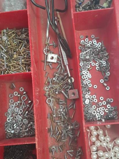 1x BOX OF MINIATURE NUTS , BOLTS ,SCREWS