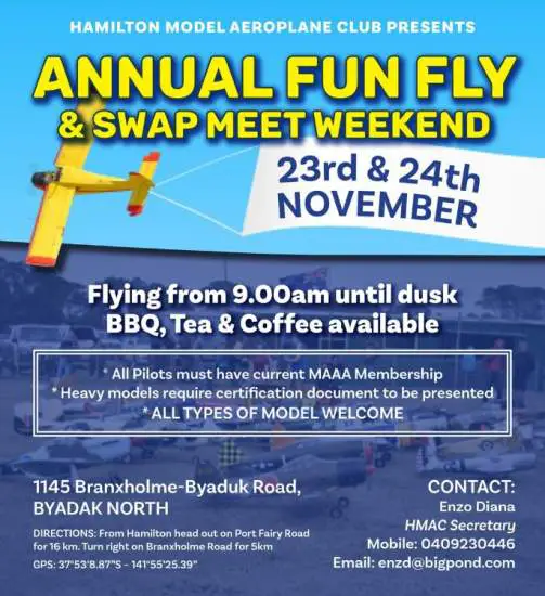 HAMILTON ANNUAL FUN FLY 23rd 24th November 